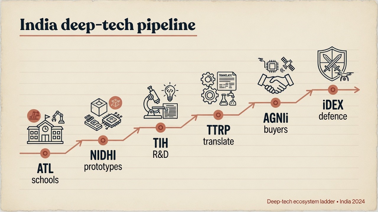 India deep-tech pipeline: ATL, NIDHI, TIH, TTRP, AGNIi, iDEX