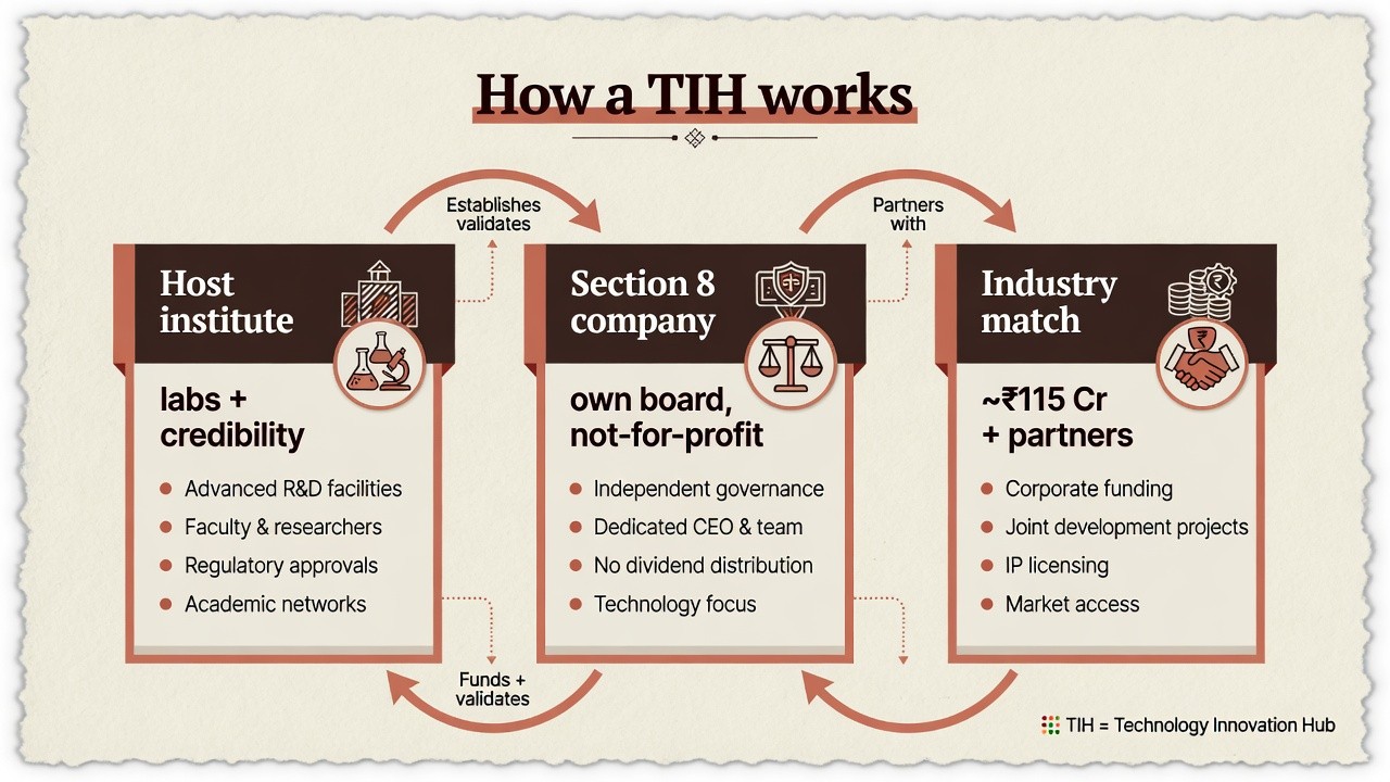 How a TIH works: host institute, Section 8 company, and industry match